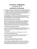Artefacts Catalogue